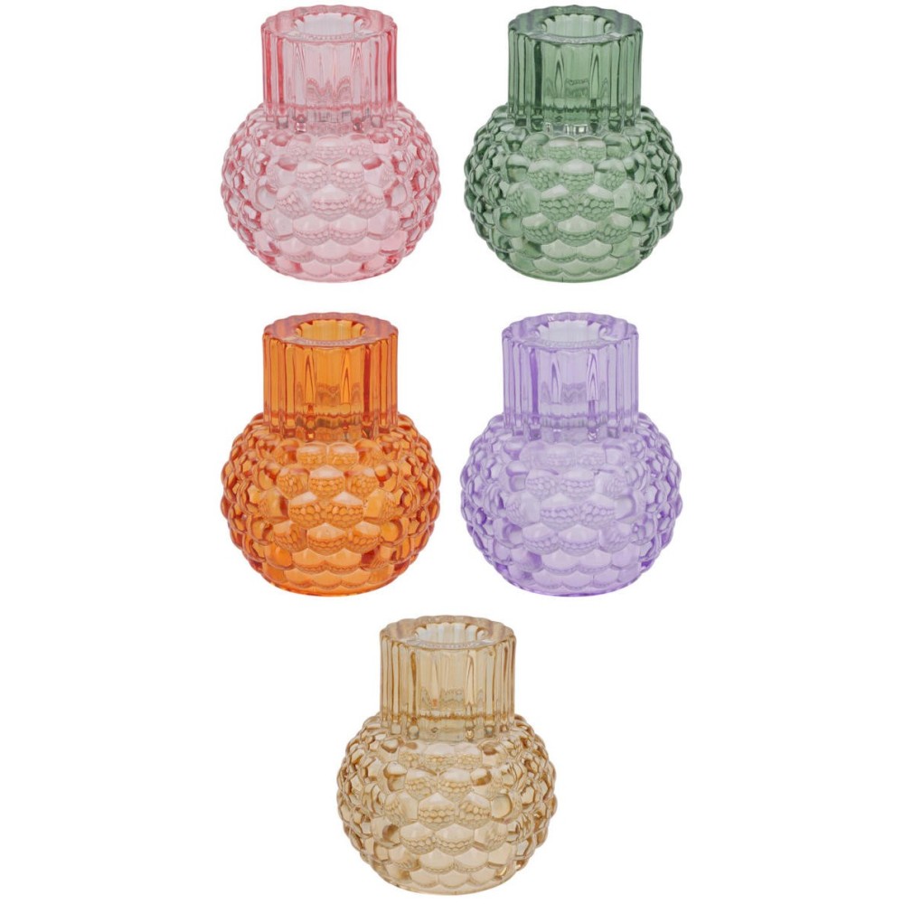 PCANDELA VETRO 9X7CM 5ASS